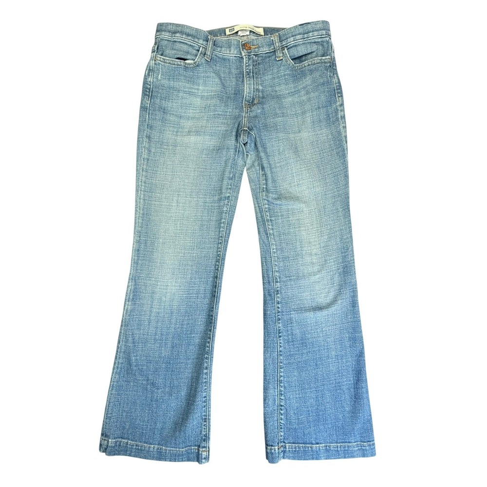 GAP Long and Lean Jeans Womens 8 Ank Blue Stretch Bootcut Denim Faded Vintage